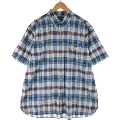 古着 ラルフローレン Ralph Lauren 半袖 ボタンダウン チェックシャツ メンズXL相当/eaa564002