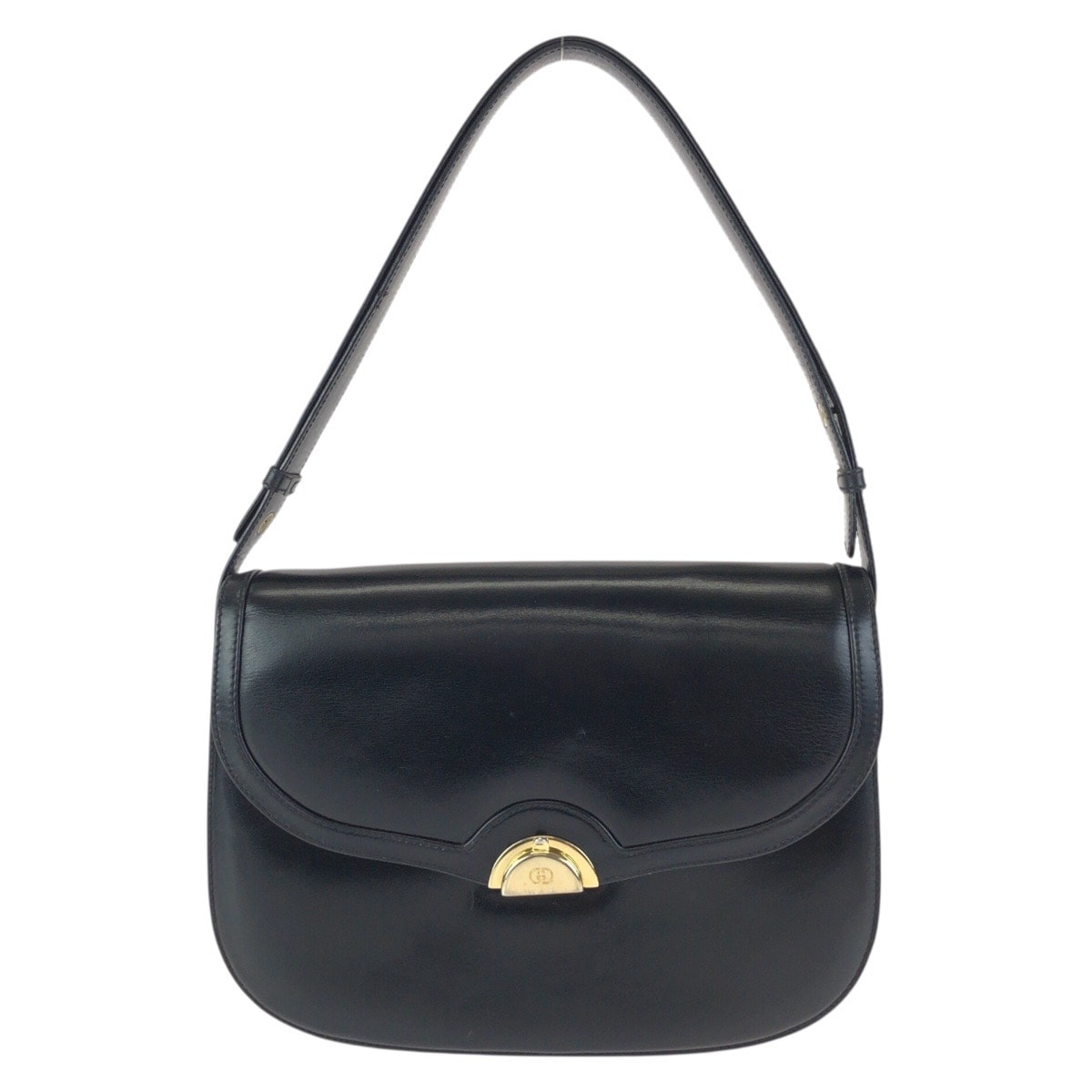 美品 GUCCI グッチ ヴィンテージ オールドグッチ ブラック 黒 ゴールド金具 レザー ショルダーバッグ 602838 【中古】