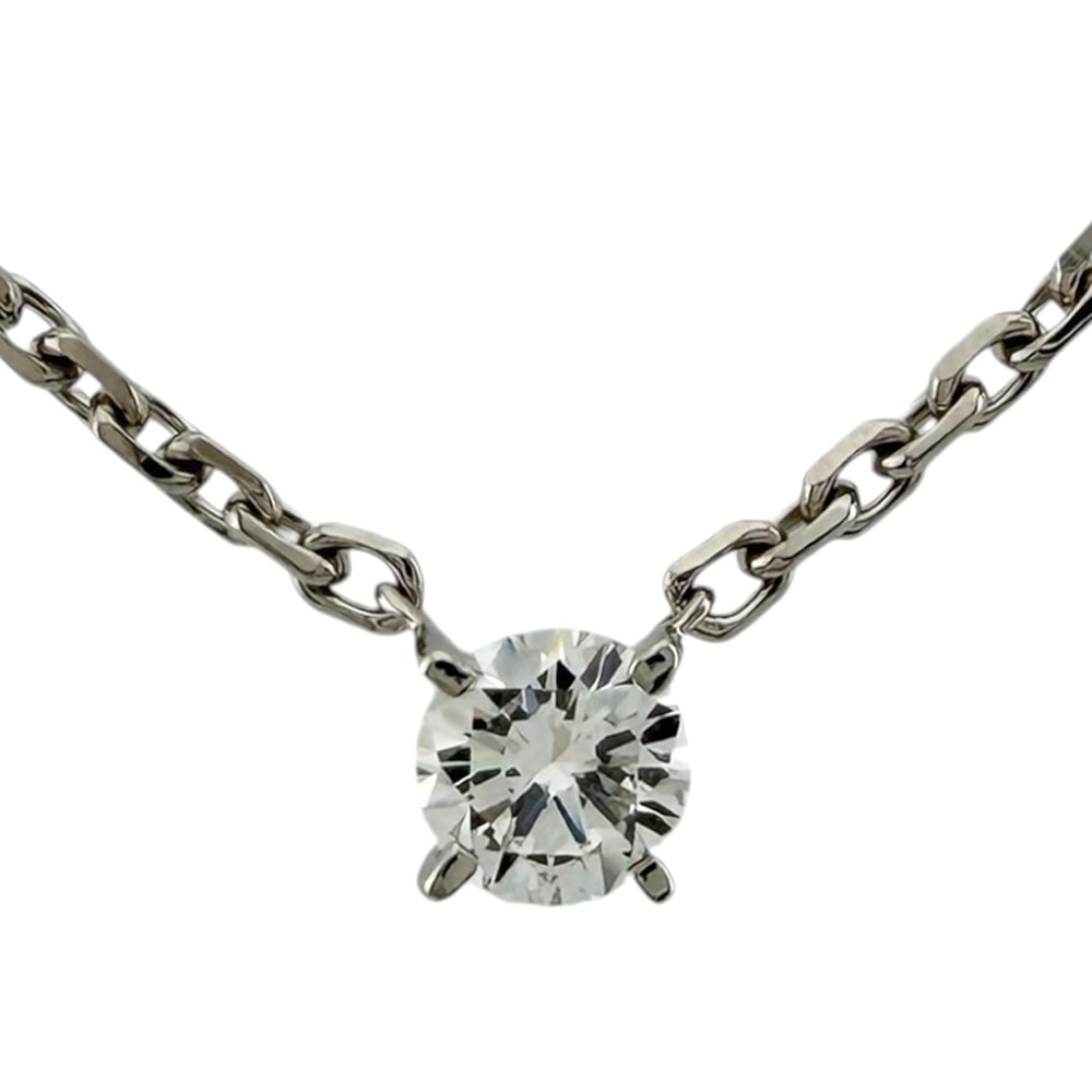 カルティエ ソリテール ネックレス 18金 K18ホワイトゴールド ダイヤモンド レディース CARTIER  中古