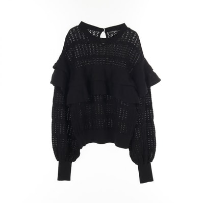 シャネル CHANEL ココマークボタン ニット 衣料品 トップス コットン レディース ブラック系 P58603K07666 【中古】