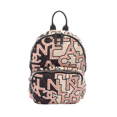 シャネル CHANEL マトラッセ ネオン リュックサック バックパック バッグ キャンバス レディース ブラック系 / アイボリー系 / ピンク系 【中古】