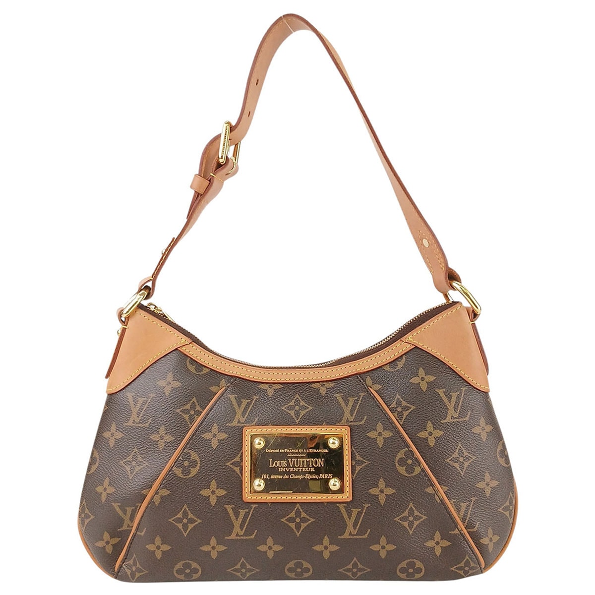LOUIS VUITTON ルイ・ヴィトン テムズPM ワンショルダー ハンドバッグ ショルダーバッグ M56384 モノグラム ヌメ革 ブラウン レディース【中古】