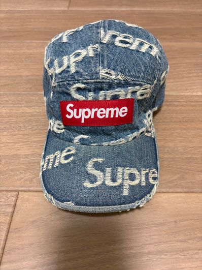 Supreme Frayed Logos Denim Camp Cap "Blue"