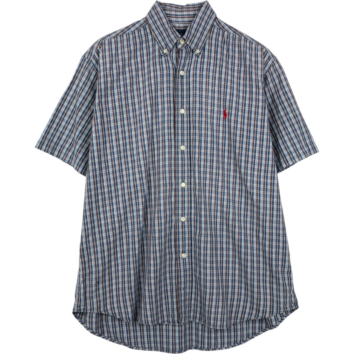 古着 ラルフローレン Ralph Lauren BLAKE 半袖 ボタンダウン チェックシャツ メンズM相当/eaa643959