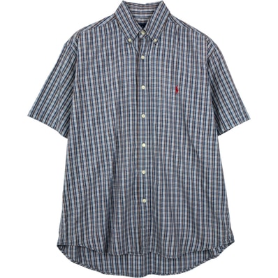 古着 ラルフローレン Ralph Lauren BLAKE 半袖 ボタンダウン チェックシャツ メンズM相当/eaa643959