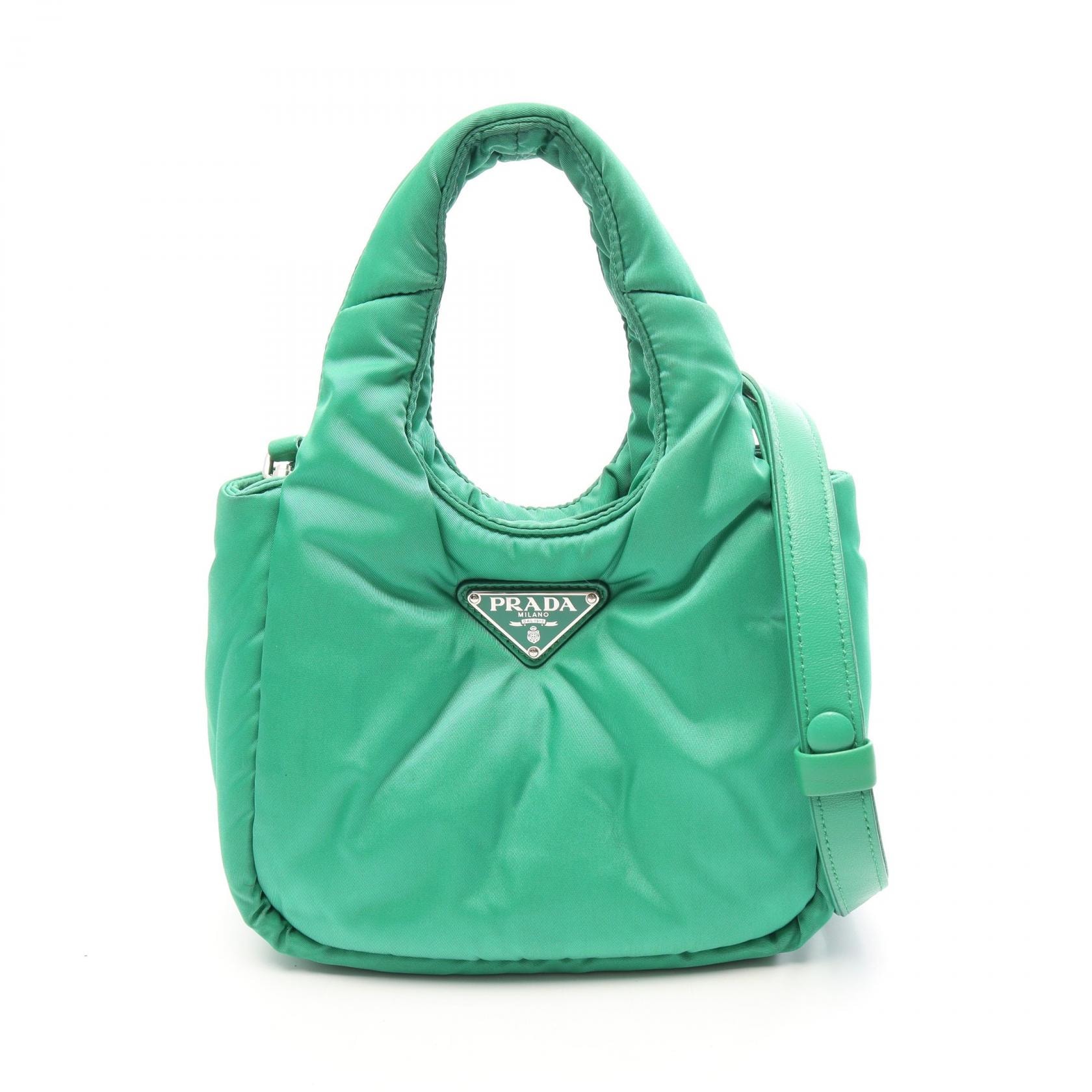 プラダ PRADA パデッド 2WAY ハンドバッグ バッグ ナイロン レディース グリーン系 1BA359 【中古】