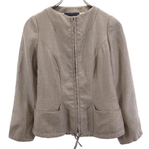 GIORGIO ARMANI ジョルジオアルマーニ イタリア製 ノーカラー ジャケット 36 ブラウン系