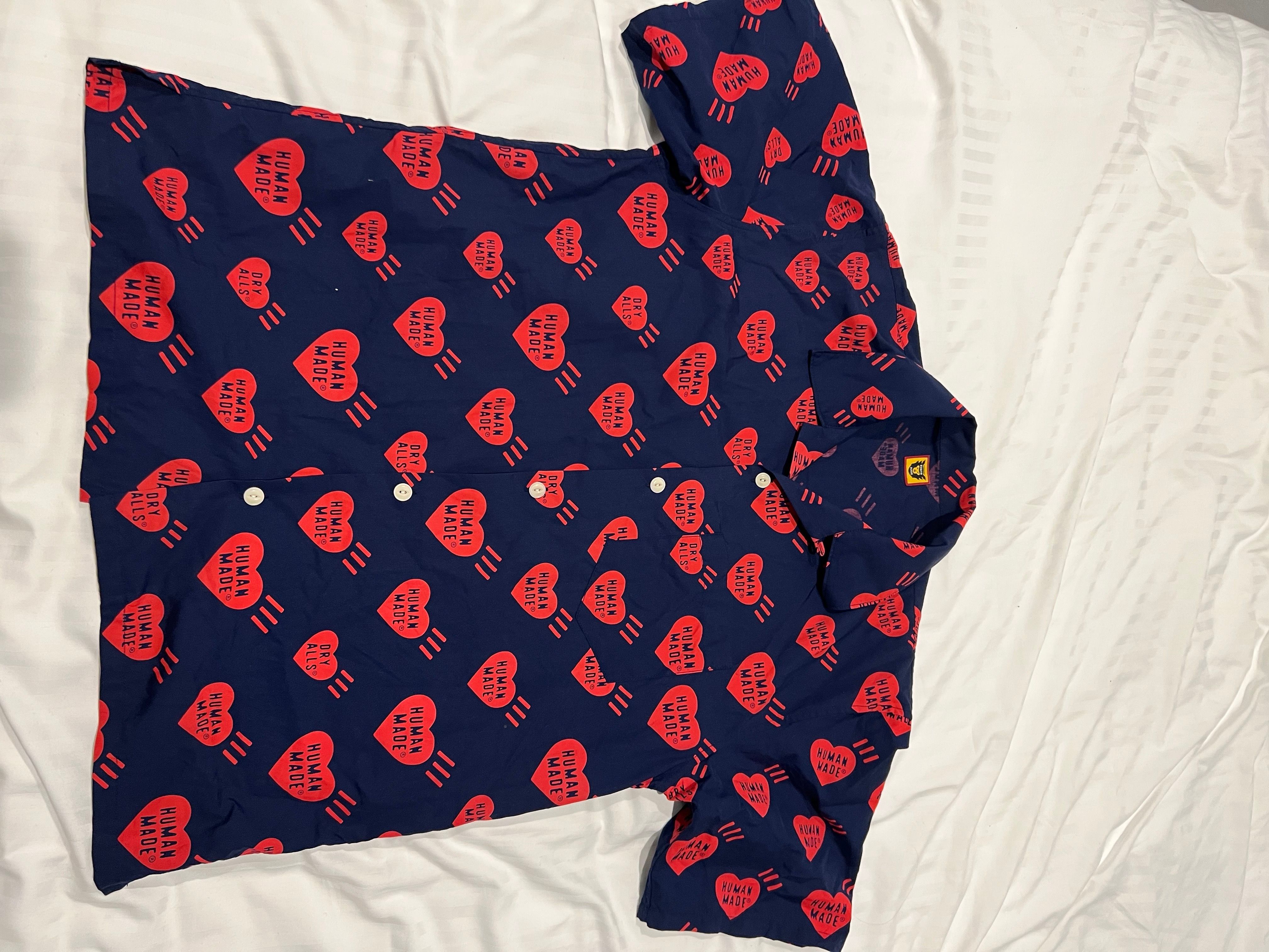 HUMAN MADE HEART ALOHA SHIRT "Navy"