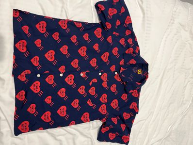 HUMAN MADE HEART ALOHA SHIRT "Navy"