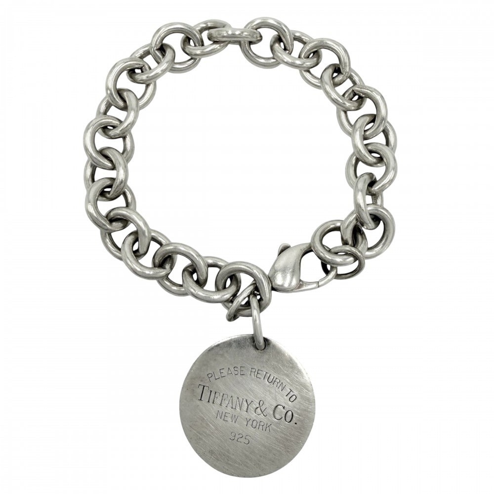 TIFFANY&Co. ティファニー ブレスレット リターントゥ ラウンドタグ ジュエリー アクセサリー シルバー925 レディース 約37.6g【中古品】