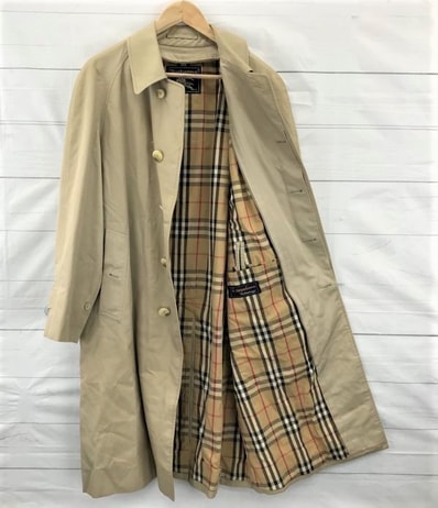 80s-90s/ビンテージ★バーバリーBurberrys★ステンカラーコート/アウター【92/170/ベージュ】比翼仕立て◆XBA85