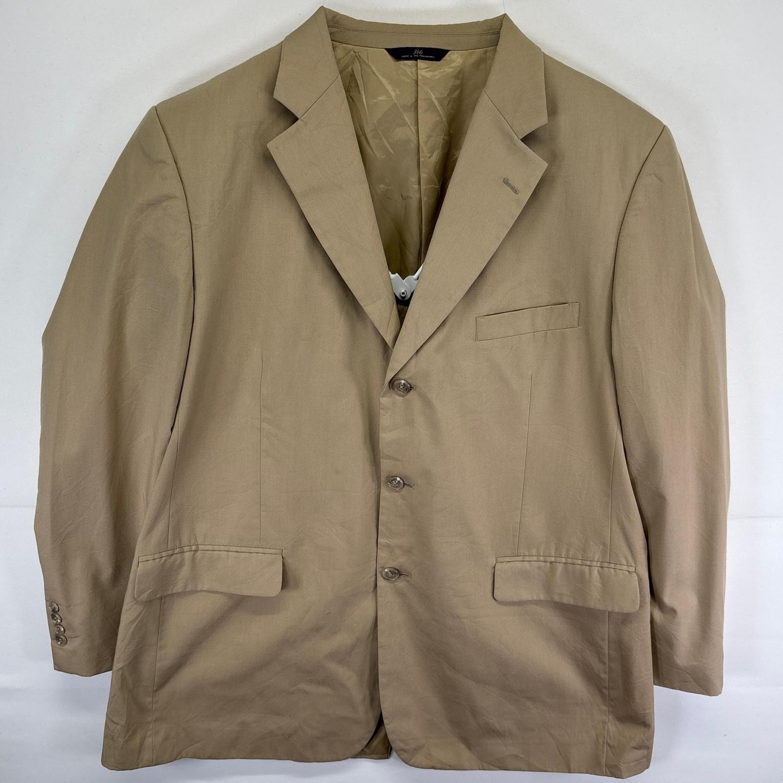 古着 ブルックスブラザーズ Brooks Brothers テーラードジャケット 346 ブレザー コットン スーツ  ベージュ メンズ