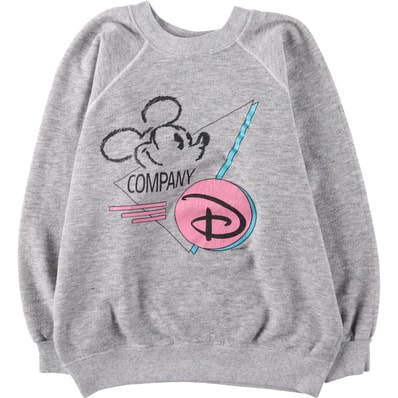 古着 80年代 ヘインズ Hanes 青タグ MICKEY MOUSE ミッキーマウス キャラクタースウェットシャツ トレーナー USA製 レディースS相当 ヴィンテージ/eaa531809