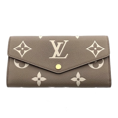 LOUIS VUITTON ルイ・ヴィトン ポルトフォイユ サラ NM 長財布 M81049 モノグラムアンプラント ベージュ レディース【中古】