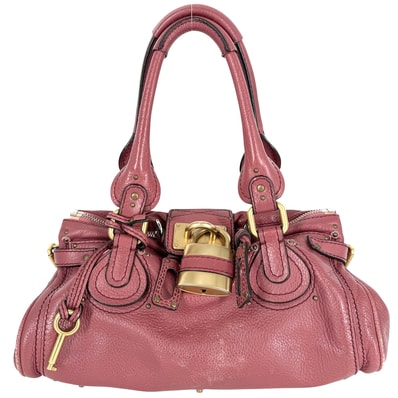 Chloe クロエ ハンドバッグ パディントン レザー ピンク ゴールド×シルバー金具 レディース【中古品】