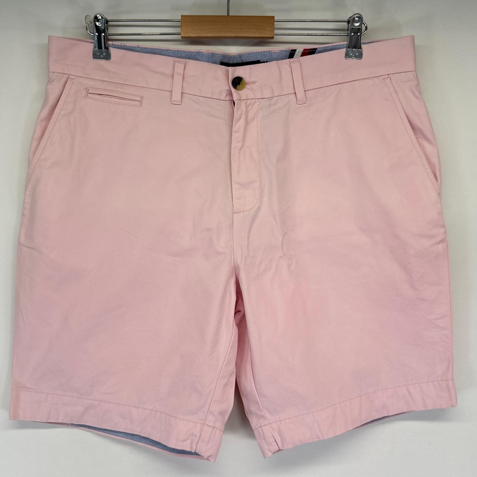古着 トミーヒルフィガー TOMMY HILFIGER ショートパンツ チノパン ハーフ 半ズボン 短パン ワンポイント w36 ピンク メンズ