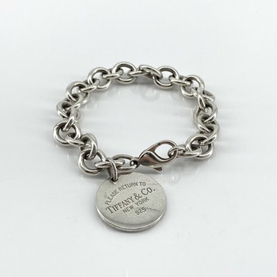 TIFFANY&Co.(ティファニー) リターン トゥ ティファニー ラウンドタグ Ag925 ブレスレット 36.54g シルバー