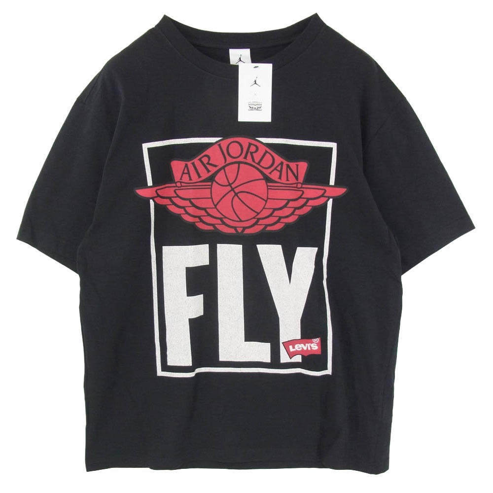 NIKE ナイキ IM6728-010 JORDAN BRAND × Levis S/S T-Shirt ジョーダン ブランド リーバイス ロゴ グラフィック プリント ショートスリーブ Tシャツ カットソー ブラック系 XL【新古品】【未使用】【中古】