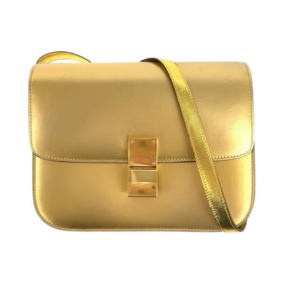 美品 CELINE セリーヌ ゴールド ゴールド金具 レザー ショルダーバッグ ポシェット 503540 【中古】