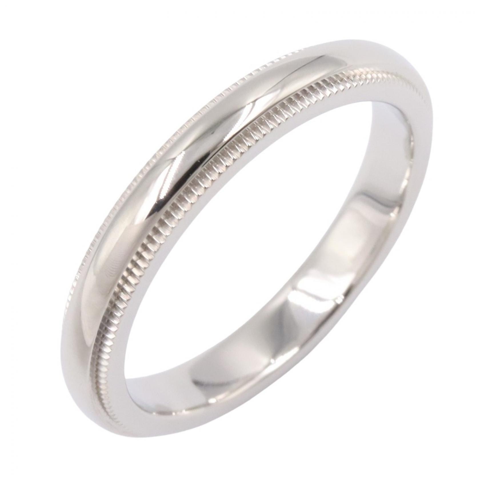 ティファニー TIFFANY&CO ミルグレイン リング リング・指輪 ジュエリー Pt950プラチナ レディース シルバー系 【中古】