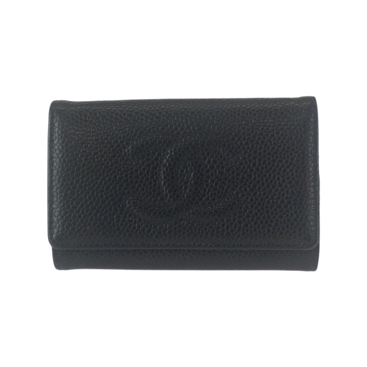 CHANEL シャネル ヴィンテージ ココマーク ブラック 黒 ゴールド金具 レザー キーケース 6連 601782 【中古】