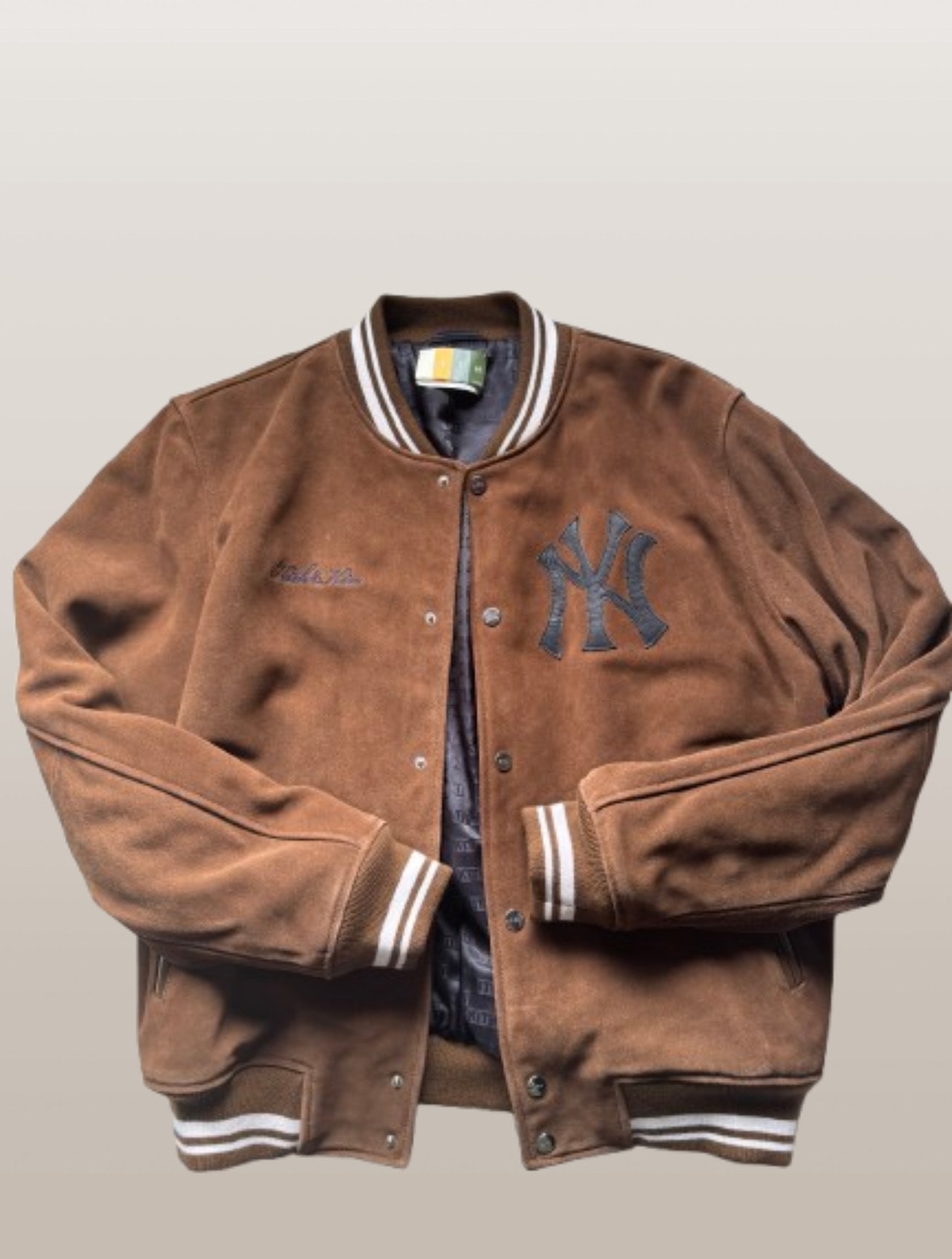 Kith MLB for New York Yankees Suede Bonner Jacket Chestnut