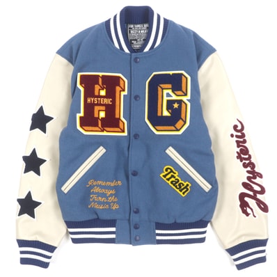 極美品 ヒステリックグラマー
スタジャン ブルー グレー メンズ M 02243AB10