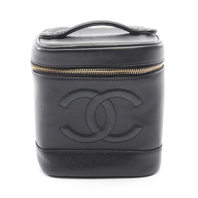 シャネル CHANEL ココマーク ハンドバッグ バッグ レザー グレインドカーフレザー レディース ブラック系 【中古】