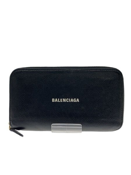 BALENCIAGA Cash Continental Wallet Grained Calfskin "Black"
