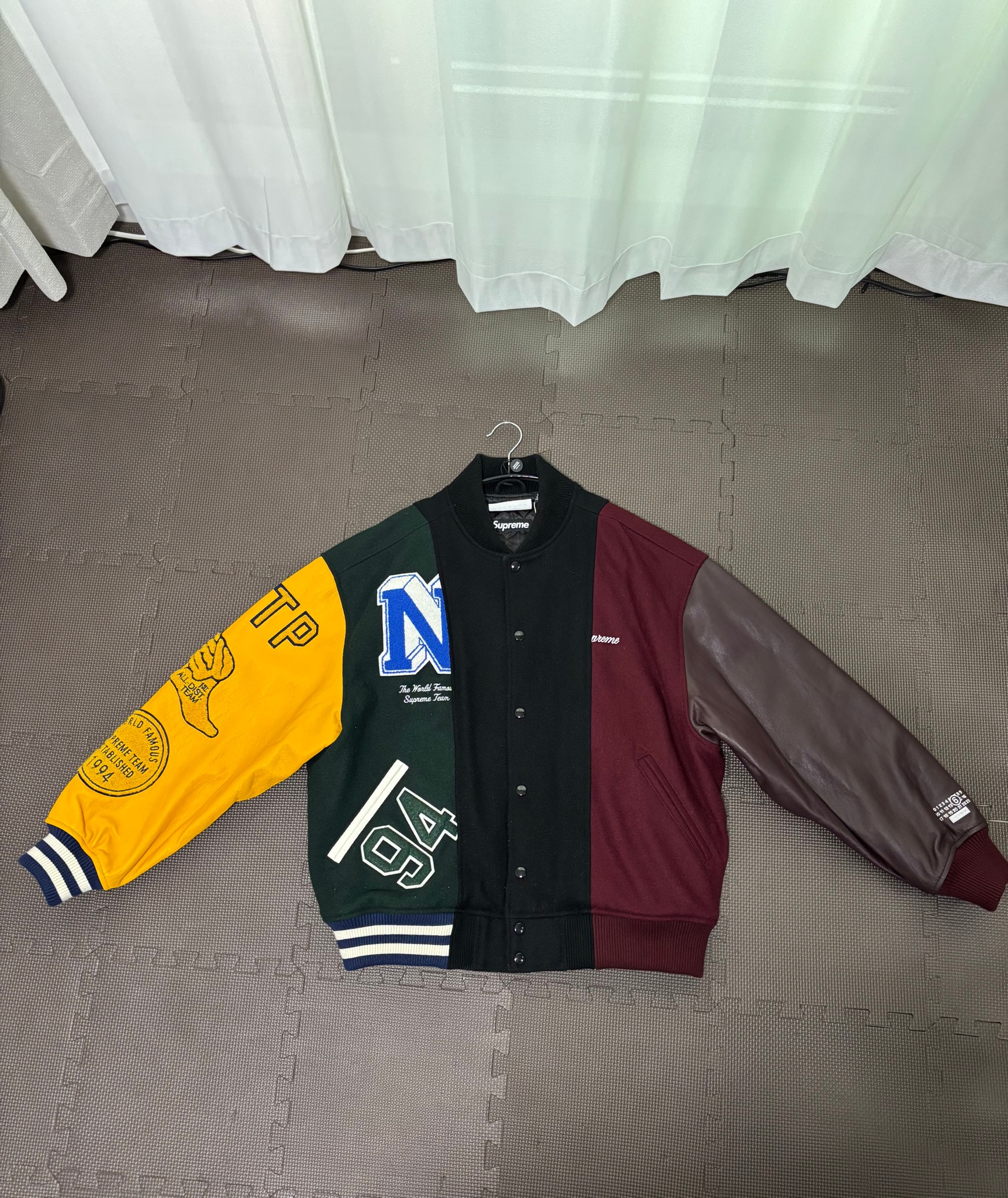 Supreme x MM6 Maison Margiela Split Varsity Jacket "Multicolor"