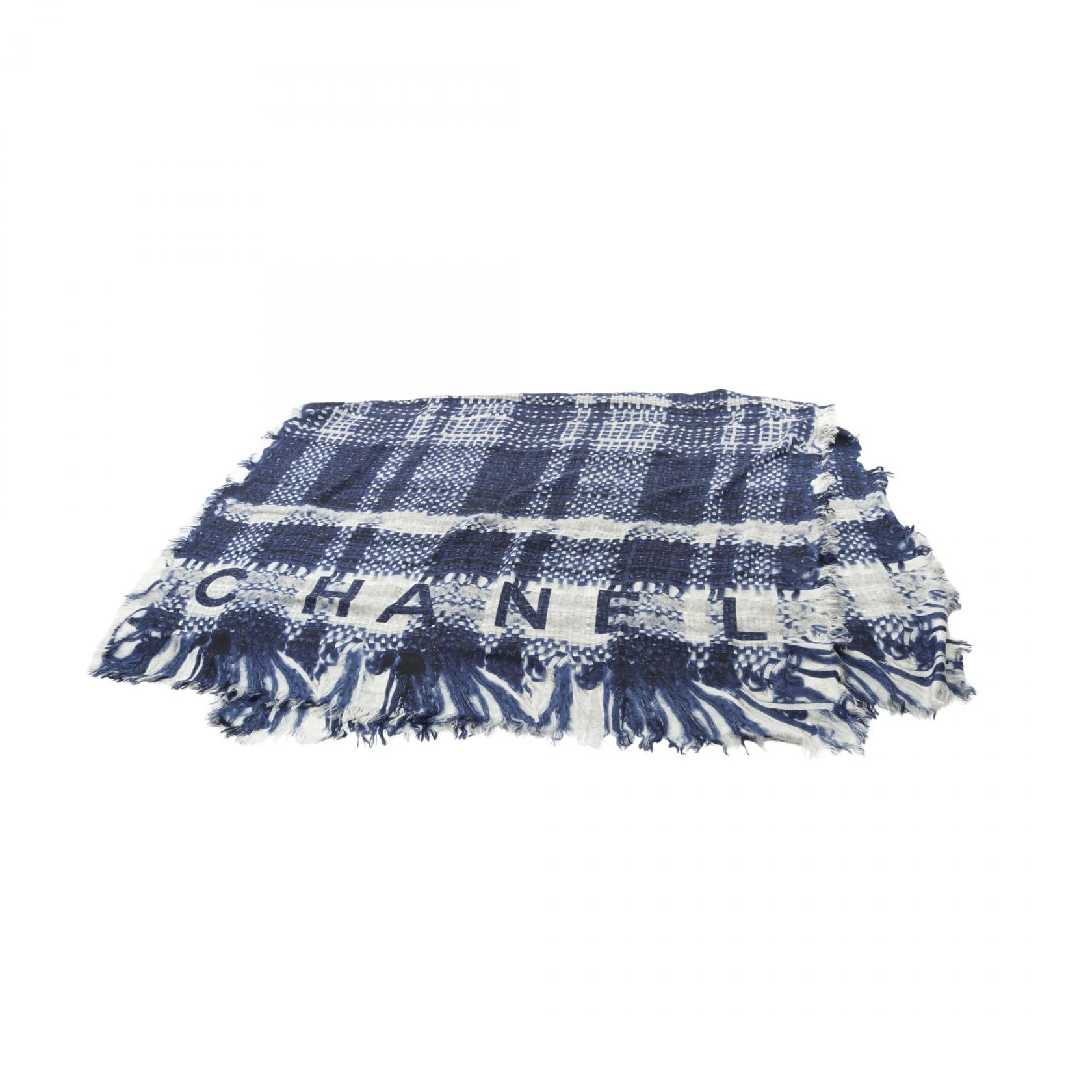 シャネル CHANEL ショール 衣料品 シルク レディース ブルー系 / グレー系 【中古】