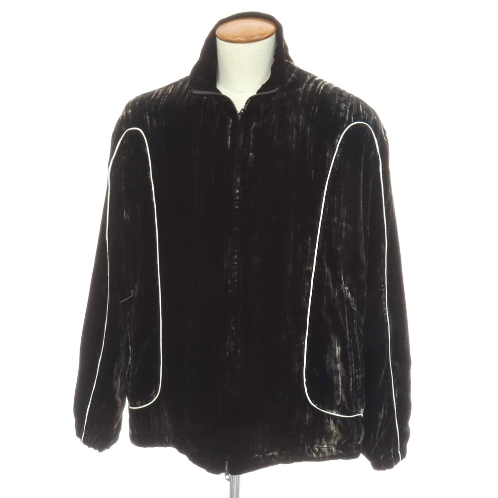 【中古】ディーゼル DIESEL J-HAY レーヨンナイロン ベロア パイピングデザイン ダブルジップブルゾン ブラック【サイズ46】【メンズ】