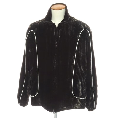 【中古】ディーゼル DIESEL J-HAY レーヨンナイロン ベロア パイピングデザイン ダブルジップブルゾン ブラック【サイズ46】【メンズ】