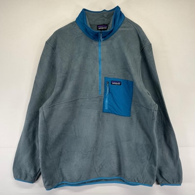 古着 パタゴニア patagonia フリース ジャケット 胸ポケット アウトドア ハーフジップ プルオーバー 2XL グレー系 メンズ
