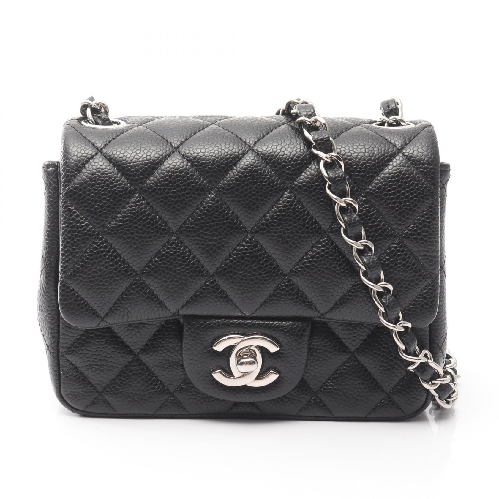 シャネル CHANEL ミニマトラッセ ショルダーバッグ バッグ キャビアスキン(グレインドカーフ) レディース ブラック系 A35200 【中古】
