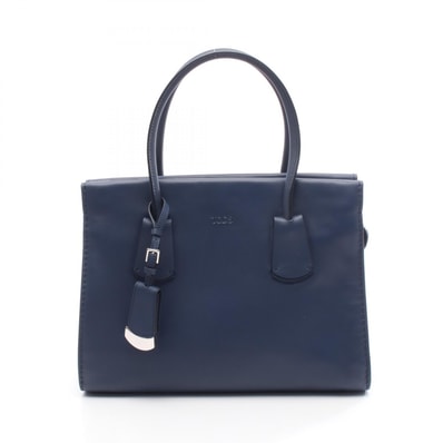 トッズ TOD'S NOTE ノート ショッピング スモール トートバッグ バッグ レザー レディース ネイビー系 【中古】