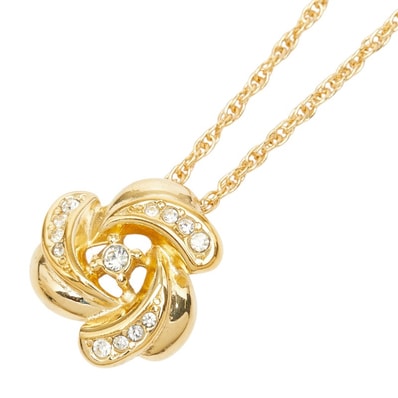 ディオール ネックレス ゴールド メッキ ラインストーン レディース Dior 【中古】