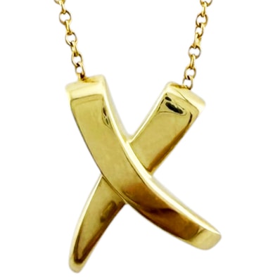 ティファニー キス ネックレス 18金 K18イエローゴールド レディース TIFFANY&Co. 中古