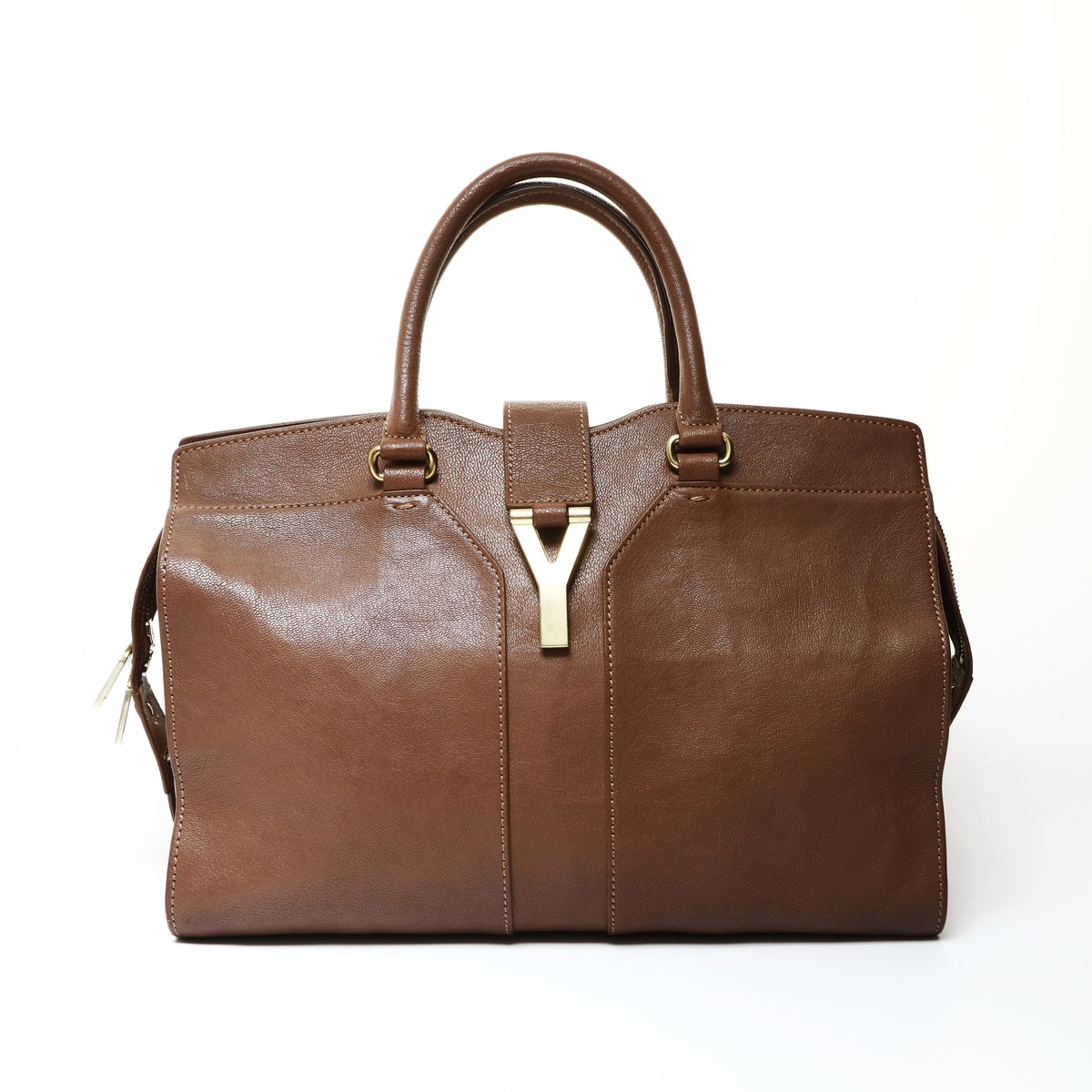 イヴ・サンローラン YSL レザー カバス シック ラージ ハンドバッグ【中古】