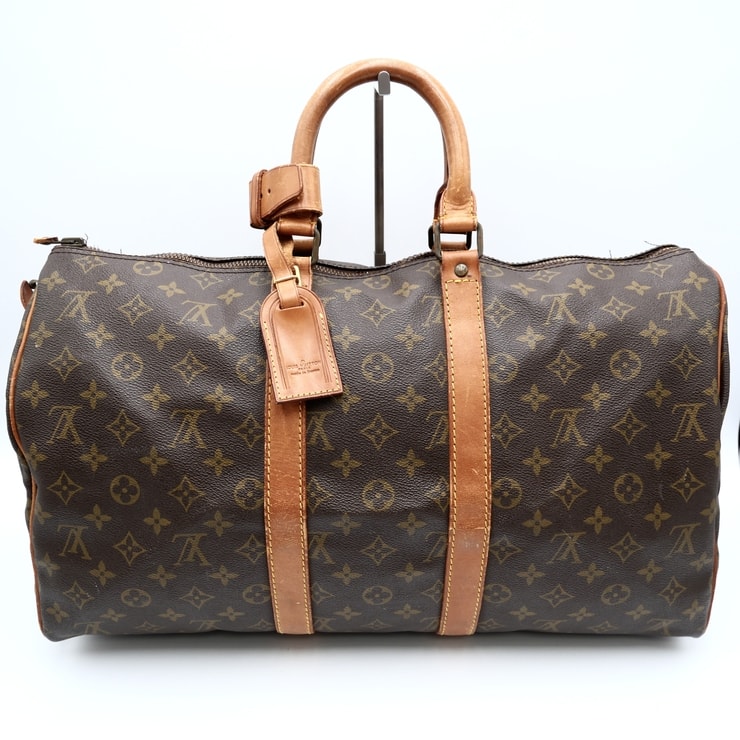 LOUIS VUITTON(ルイ・ヴィトン)キーポル45 ヴィンテージ ボストンバッグ モノグラム ブラウン PVC レザー 旅行バッグ トラベルバッグ メンズ レディース M41428【中古】
