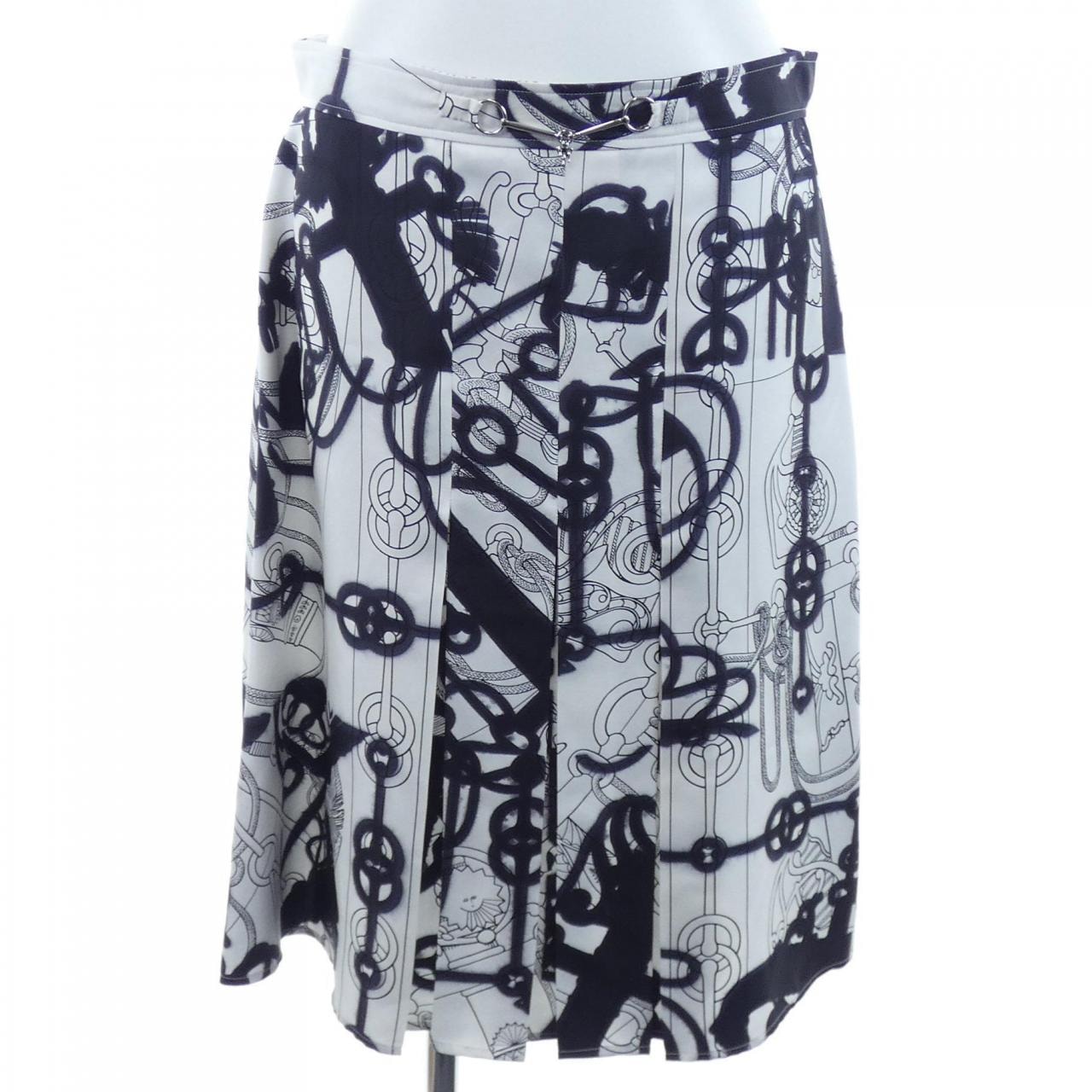 エルメス HERMES CLIQUETIS TATTOO AQUARELLE 2E0305DW ツイルレーヌ スカート