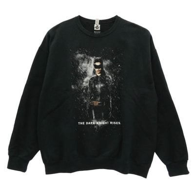 WACKO MARIA ワコマリア スウェット THE DARK KNIGHT TRILOGY SWEAT SHIRT(TYPE-8) ダークナイト プリント クルーネック スウェット トレーナー ブラック系 XXL【中古】