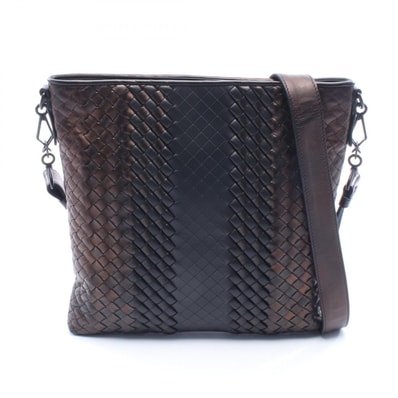ボッテガヴェネタ BOTTEGA VENETA イントレチャート ショルダーバッグ バッグ レザー メンズ ブラウン系 / ブラック系 【中古】