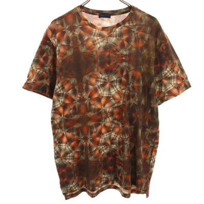 LANVIN ランバン 総柄 半袖 Tシャツ M ブラウン