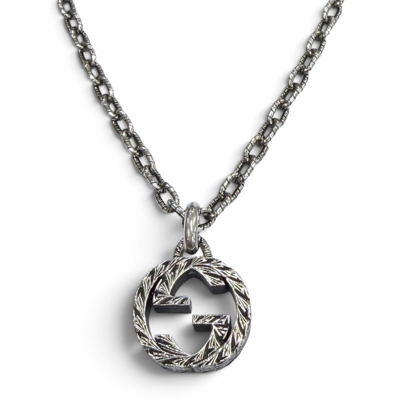 美品 グッチ ネックレス インターロッキングG アラベスク 455307