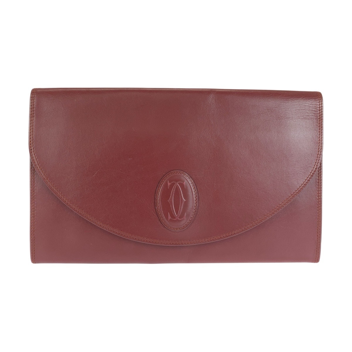 美品 CARTIER カルティエ マストライン ワインレッド ボルドー ゴールド金具 レザー クラッチバッグ セカンドバッグ 604627 【中古】