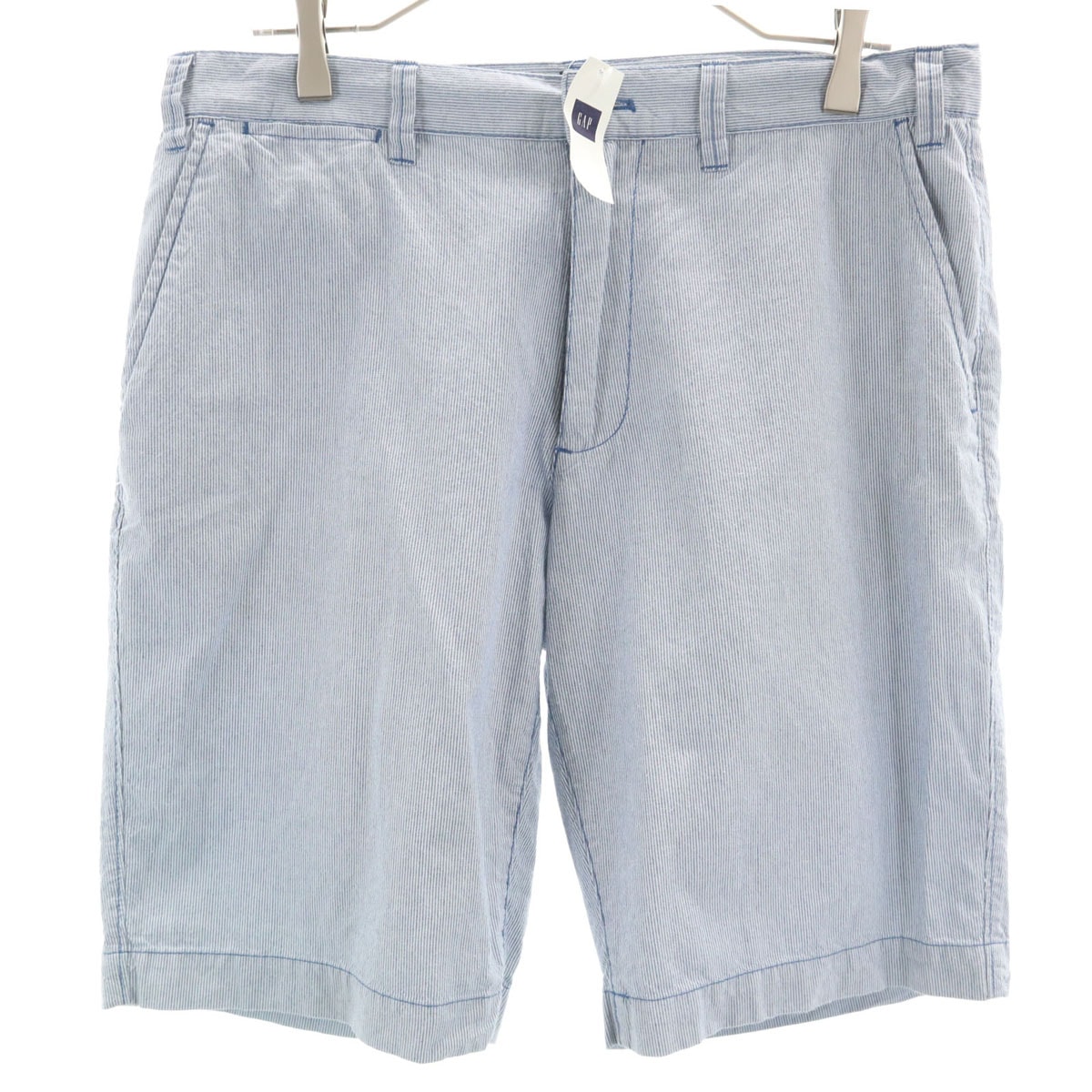 未使用 GAP ギャップ ストライプ柄 ショートパンツ W32 ネイビー