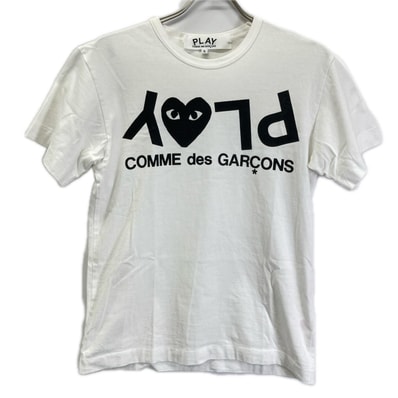 プレイコムデギャルソン AX-T068 25SS ホワイト LOGO PRINT PLAY LOGO プリントTシャツ S