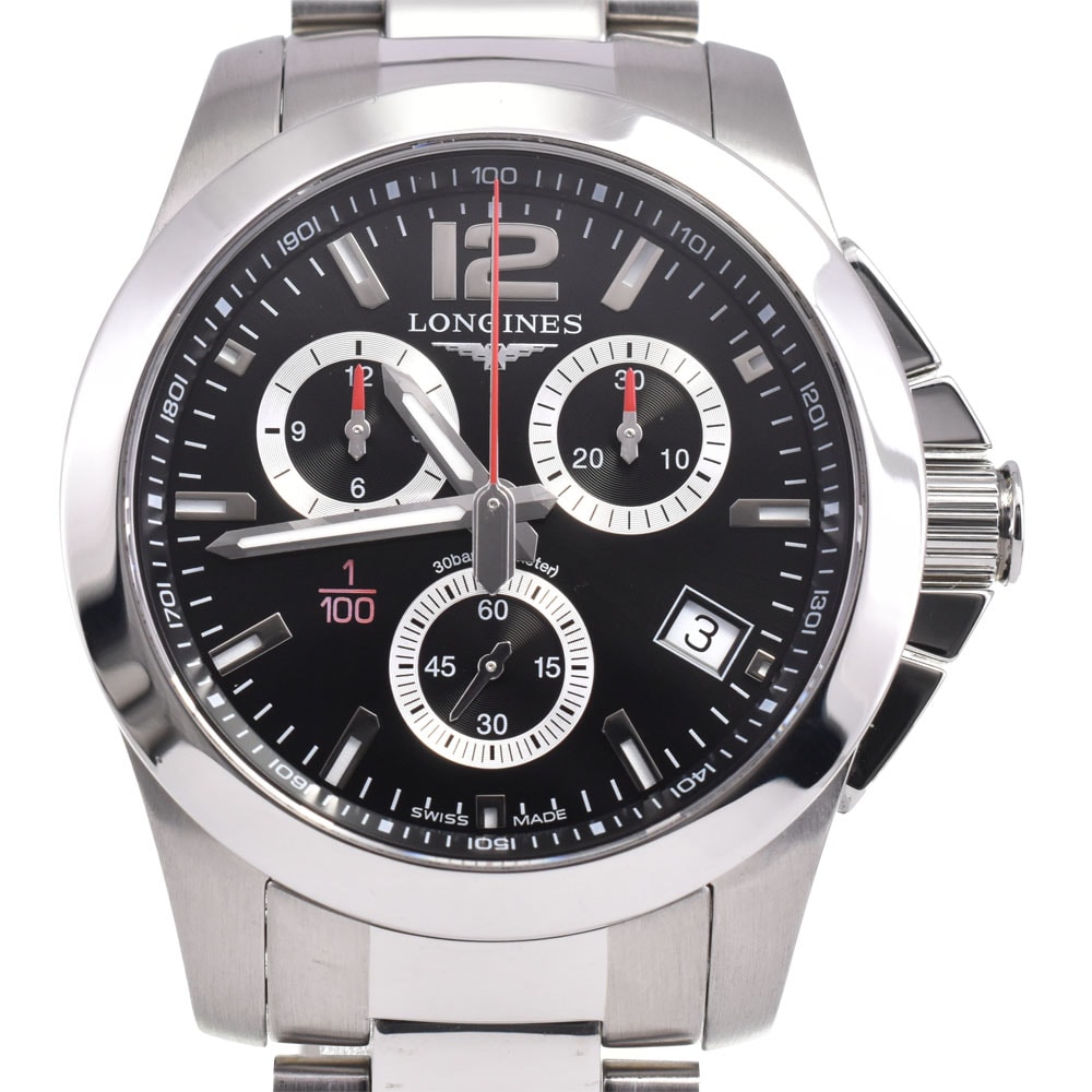 値下 ロンジン LONGINES L3.700.4.56.6 ロコンクエスト クロノグラフ デイト クォーツ メンズ 良品 A#146574