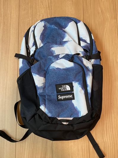 Supreme x The North Face Bleached Denim Print Pocono Backpack "Indigo"